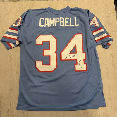 #ad Earl Campbell Signed Oilers Mitchell amp; Ness Legacy Jersey Inscribed quot;HOF 91quot; $240.00