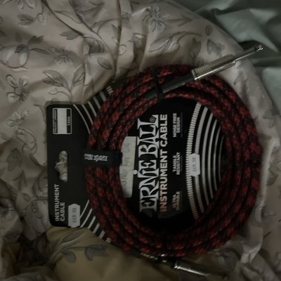 Ernie Ball 10 Fuß Stoff Instrumentenkabel gerade Stecker mit einer Auswahl von Farben