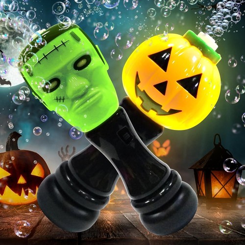 Halloween Bubble Blower Wand, Automatic Light Up Handheld Bubble Machine, 2 P...