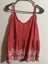 Maurice s Chic Pink White Lace Tank Top Size XL New With Tags Adjustable Straps