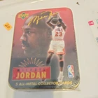 Avon Michael Jordan 5 All Metal Collector Cards In Tin 1996 New Upper Deck