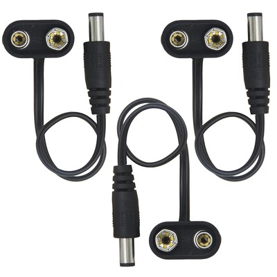 9 V Pedal Battery Clip 3 Pack 5521 Converter Center Negative 9 Volt Power... 