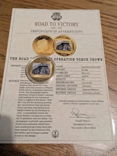 The Road to Victory WWII D-Day Crown Coin 2019 Gibraltar Operation Torch + Coa