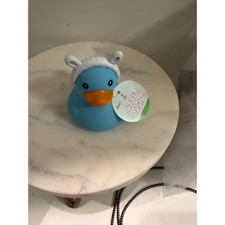 Blue Rubber Duck Bath Toy Bunny Hat Toddler Baby Bath Time Fun