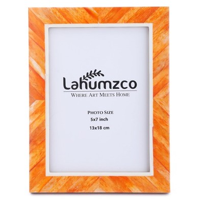 Handmade Picture Photo Frame Chevron Herringbone Art Inspired Vintage Table-T...