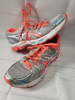 Asics Womens Gray/Orange/Blue GEL-EXALT 2 2 Lace Up Running Shoes Sz US 8