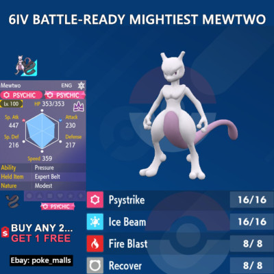 MIGHTIEST MARK MEWTWO | 6IV MODEST | BATTLE-READY | Pokemon Scarlet and Violet