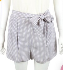 ZIMMERMANN Shorts Sky Blue Resort Beach Bermuda Size 1 AU 10 Polka Dot 100 Silk