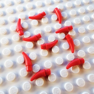 LEGO Parts – No. 53451 - Red Claw Horn Barb Tooth – QTY 10 | eBay