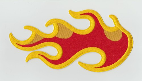 227x116mm fire hot blaze flame iron-on patch badge logo classic red - Picture 2 of 3