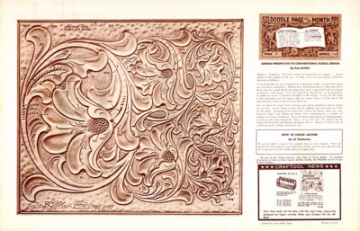 Leather Craft Doodle Pattern       ADDING  PERSPECTIVE to CONVEN. FLORAL DESIGN