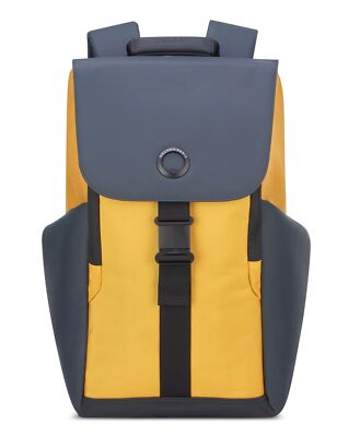 DELSEY PARIS Securflap Backpack Rucksack Freizeitrucksack Yellow gelb blau