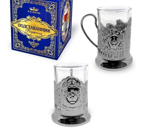 Teeglashalter mit Glas Tee Glashalter Geschenkidee Подстаканник 200 ml UDSSR - Bild 6 von 7