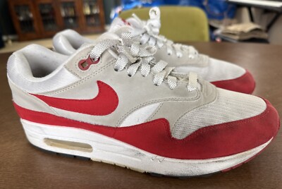 Nike Air Max 1 Anniversary OG Shoes Mens Size 10 Red White Grey 908375-103
