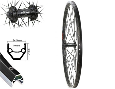Vorderrad 28'' MTB Hohlkammer Shimano Deore HB-T610 V-BRAKE Laufrad schwarz geöst