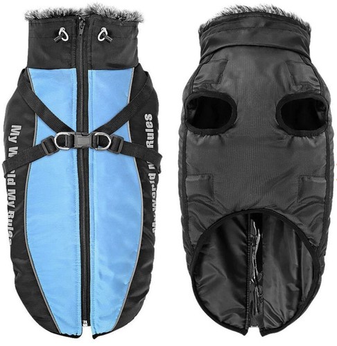Abrigo Perro Azul/Negro Talla XXL-2X Vehomy Invierno Abrigo Impermeable Reflectante (NUEVO) - Imagen 4 de 11