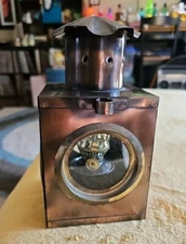 Brass Hurricane Carriage Oil Lamp Decor Vintage 7.5"