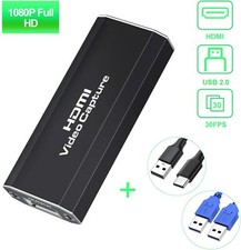 Capture Cards, HDMI to USB 2.0, Female to Female Adapter 1080P Video and Audio G