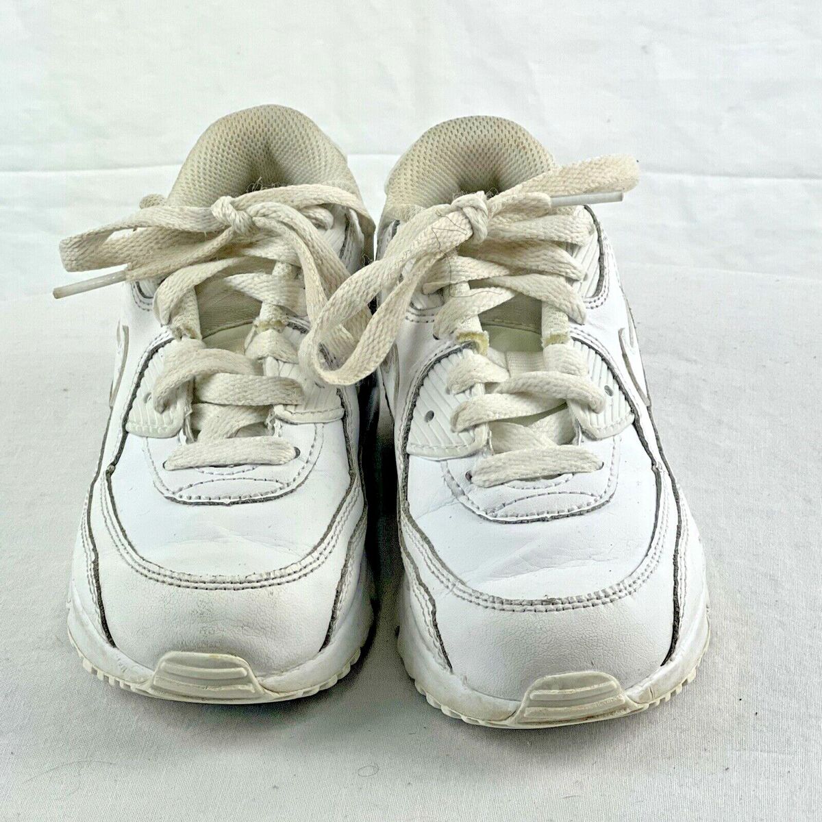 Nike Air Max 90 Sneakers Kids 13 C Triple White Leather Nike Air Max 90 Sneakers Kids 13 C Triple White Leather