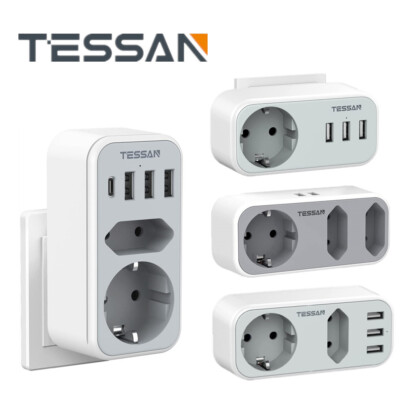 Steckdosenadapter 1-3 Fach Mehrfachsteckdose mit USB Anschluss für Hause Reise