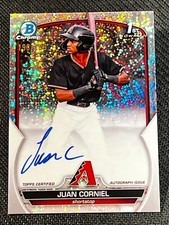 2023 Bowman Chrome 1st SPECKLE REFRACTOR PROSPECT ROOKIE AUTO Juan Corniel /299