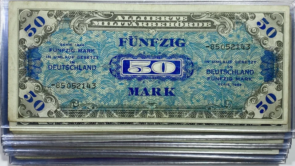 1944 WWII Allied Military Currency GERMANY 50 MARK NOTE World War II (F/VF) - Image 2 of 4