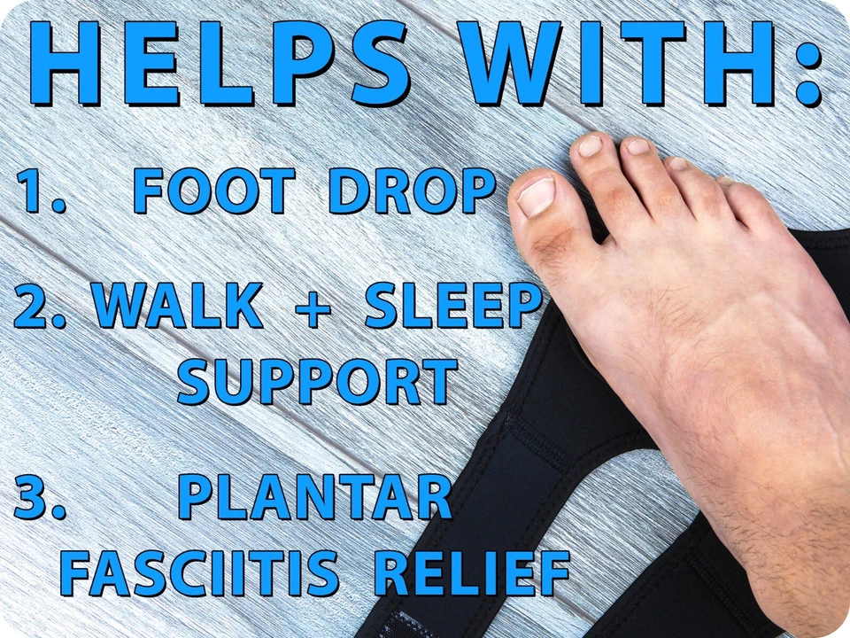 Soporte para caída de pie derecho Omeer AFO para caminar con zapatos, calcetines o descalzo Foto 2 de 4