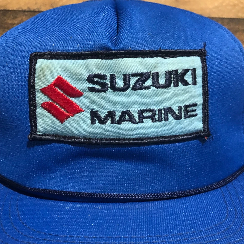 Boné caminhoneiro vintage Suzuki marinho Snapback masculino azul pesca ao ar livre LEIA - Imagem 2 de 4
