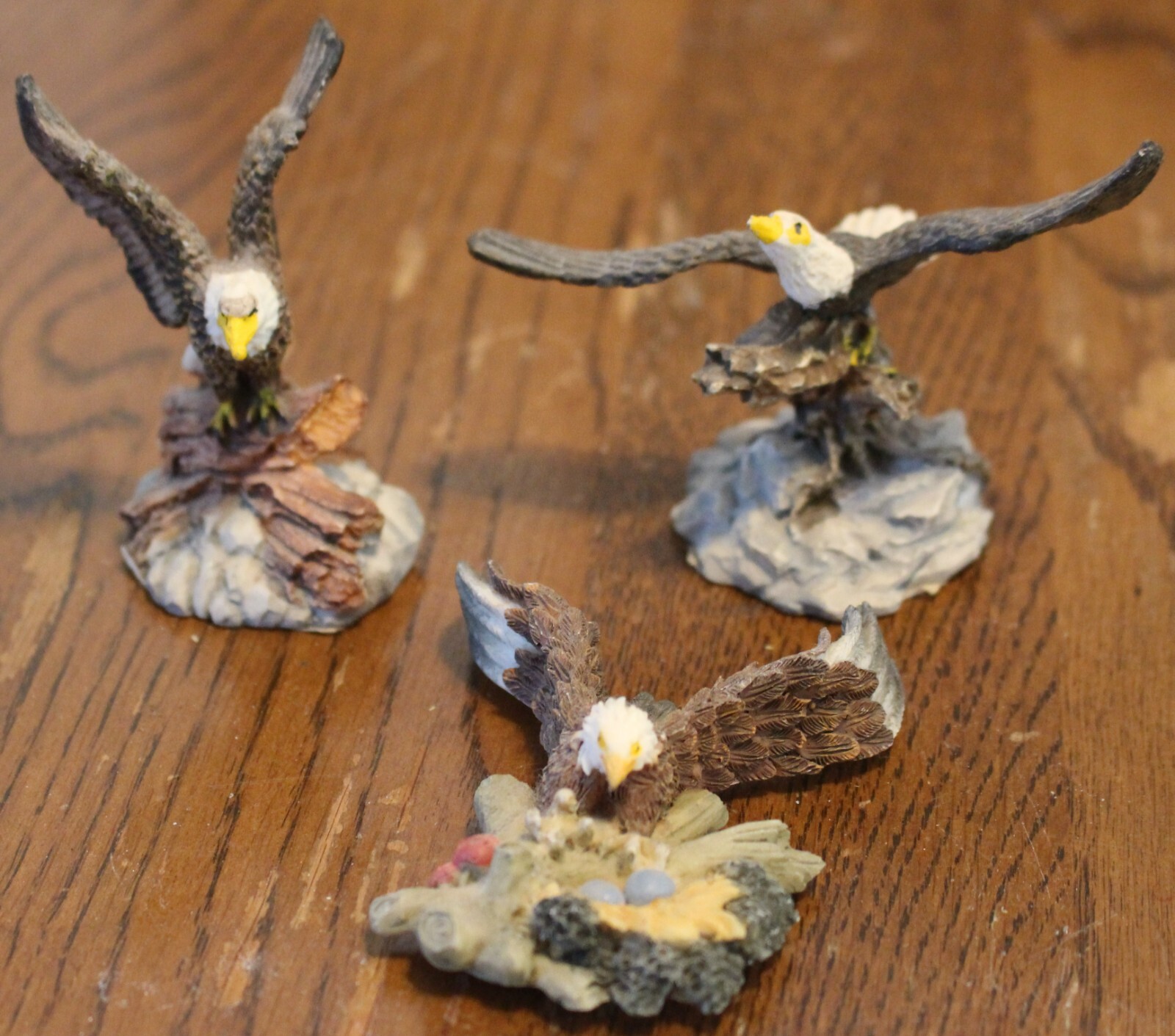 3 Mini Eagle Figurines eBay