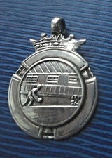 Vintage Sterling Silver Medal / Fob - Skittles / Ten Pin Bowling h/m 1952