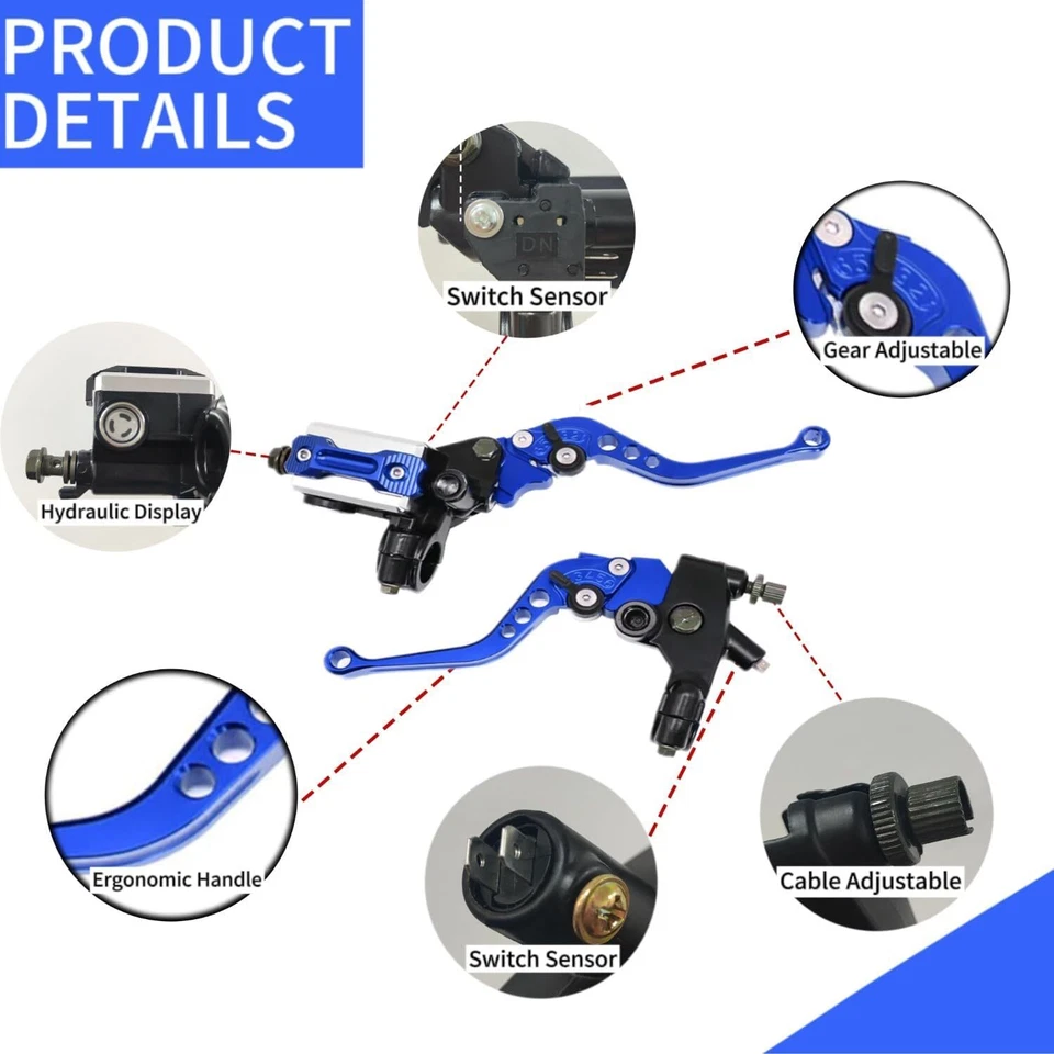Palanca de embrague de freno ajustable CNC para motocicleta Honda Suzuki Yamaha Aprilia BMW Foto 4 de 4
