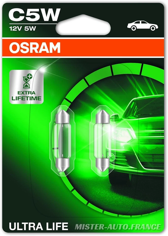 x2 AMPOULE OSRAM ULTRA LIFE C5W 6418ULT-02B ✅AUDI-BMW-VW-MERCEDES-SEAT-SKODA ETC - Photo 2/4