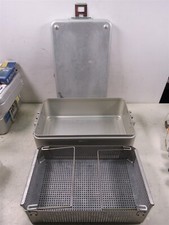 Stainless Steel Steriset Sterilization Case and Tray 15" x 10" for Surgical Use