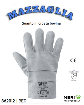 12 Paia Guanti Da Lavoro In Pelle Bovina – Taglia 9, Con Elastico Stringipolso E Manichetta - 3