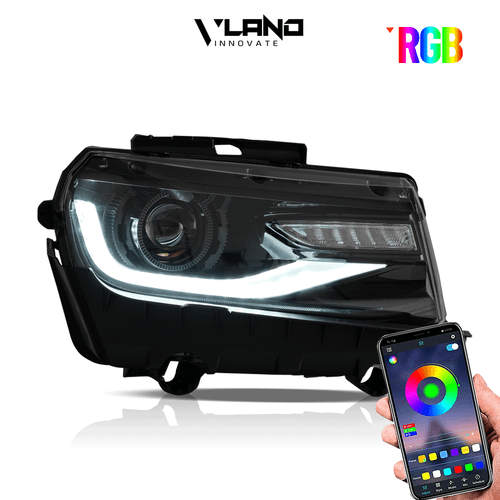 RGB VLAND LED Headlight For CHEVROLET CAMARO 14-15 With Sequential Turn Signal - Picture 2 of 15