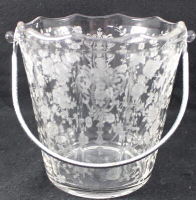 Cambridge Rose Point Clear Ice Bucket with Handle 3400/851
