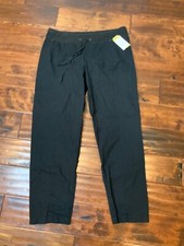 Eileen Fisher Black Straight Athletic Wind Breaker Pants, Size Medium