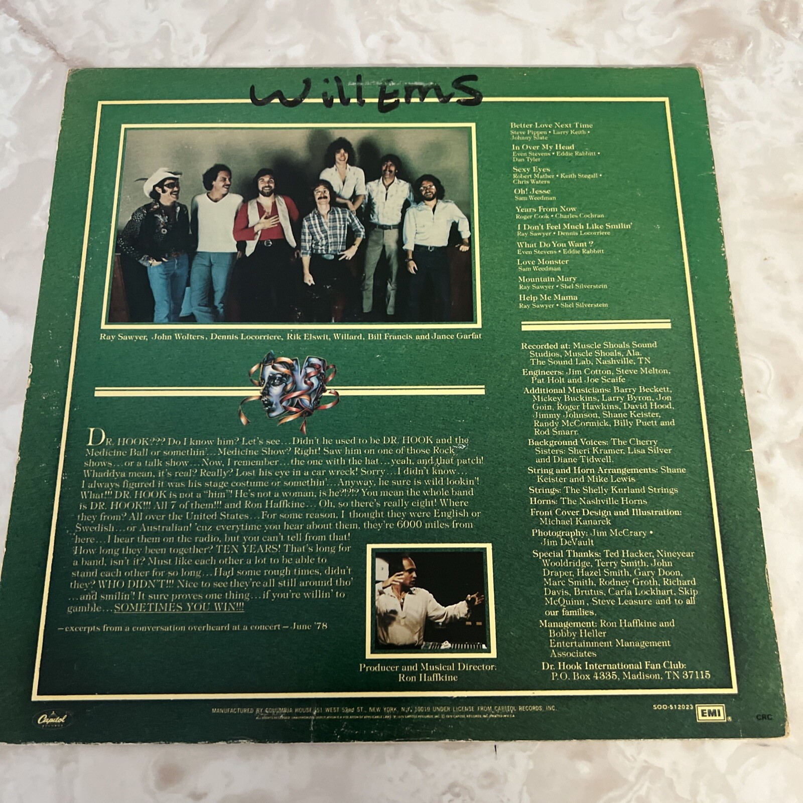 DR. HOOK "Sometimes You Win" LP 1979 Capitol SOO 512023 [CRC Edition] EX / VG