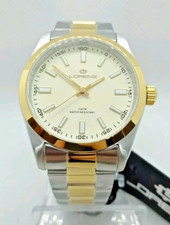 OROLOGIO UOMO LORENZ GLAM,CASSA E BRACCIALE ORO ACCIAIO, QUADRANTE BIANCO AVORIO