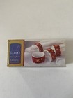 Sakura Red Galaxy Holiday Napkin Rings (4) Porcelain Gold Stars