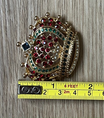 Vintage KJL Kenneth Jay Lane Strass König Königin Krone Pin Brosche - Bild 8 von 10