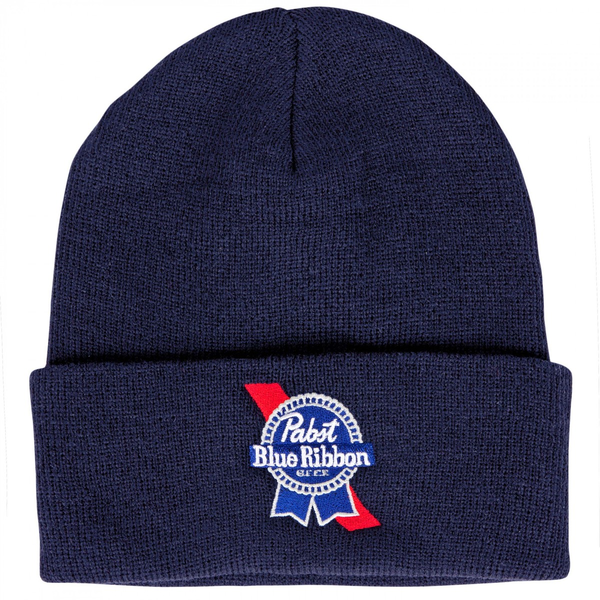 Pabst blue ribbon beanie OS (BK2) Pabst Blue Ribbon Beer Original Cuffed Knit Beanie with Pom  main image 3
