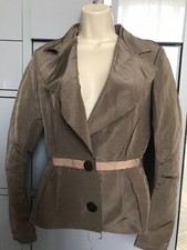 Women’s Beige Grey Silk Lanvin Blazer Size 38