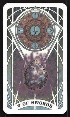 2023 Marvel Tarot Card By Lily McDonnell: Power Stone V of Swords