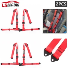 Red 4 Point Buckle Seat Belt Racing Harness For Racing Car UTV ATV Go-Kart 2Pcs