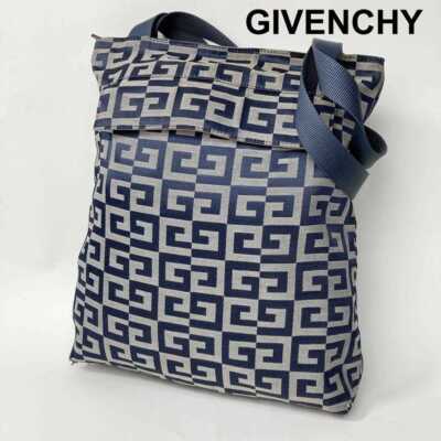 GIVENCHY Tote Shoulder Bag A4 4G Logo Canvas Navy Women's