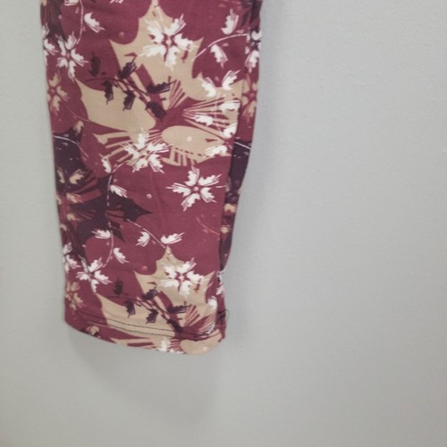 Legging Depot Burgundy Fall Print Leggings One Size Fits All - Picture 3 of 6