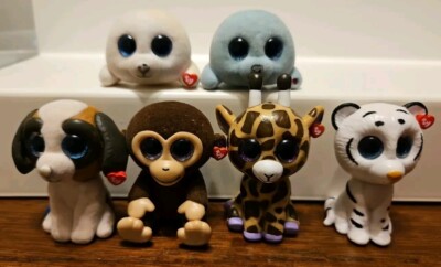 Mini Boo Addicts LOT OF 6 TY Beanie Boos Mini Boo Figures ICY SQUIRT DUKE SAFARI TUNDRA ...