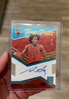 2021-22 Donruss Elite Ayo Dosunmu Pen Pals Blue Rookie Auto /35 On Card
