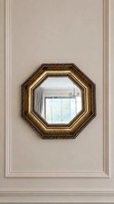Vintage ornate gilt octagonal wall mirror